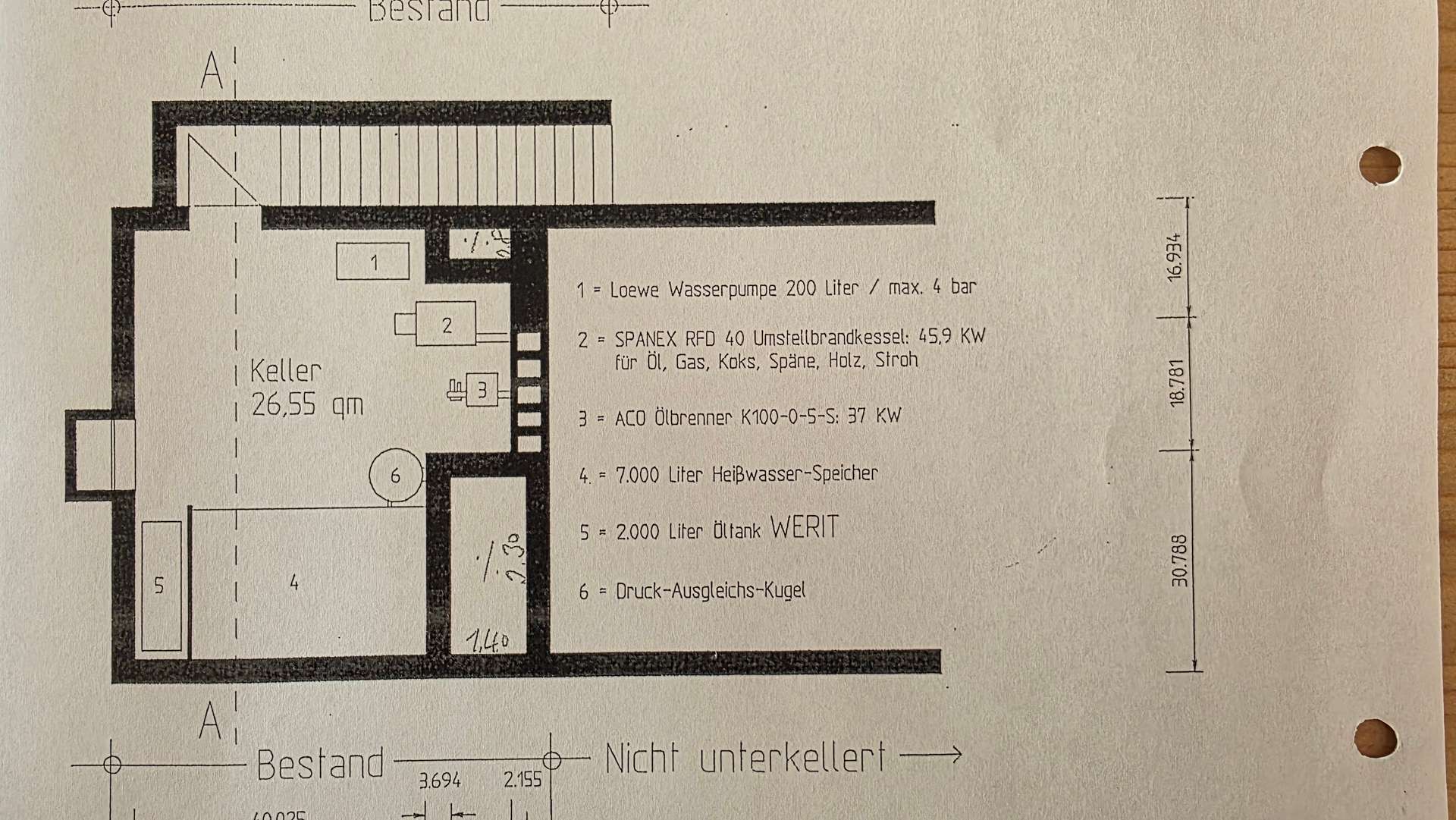 Grundriss Keller