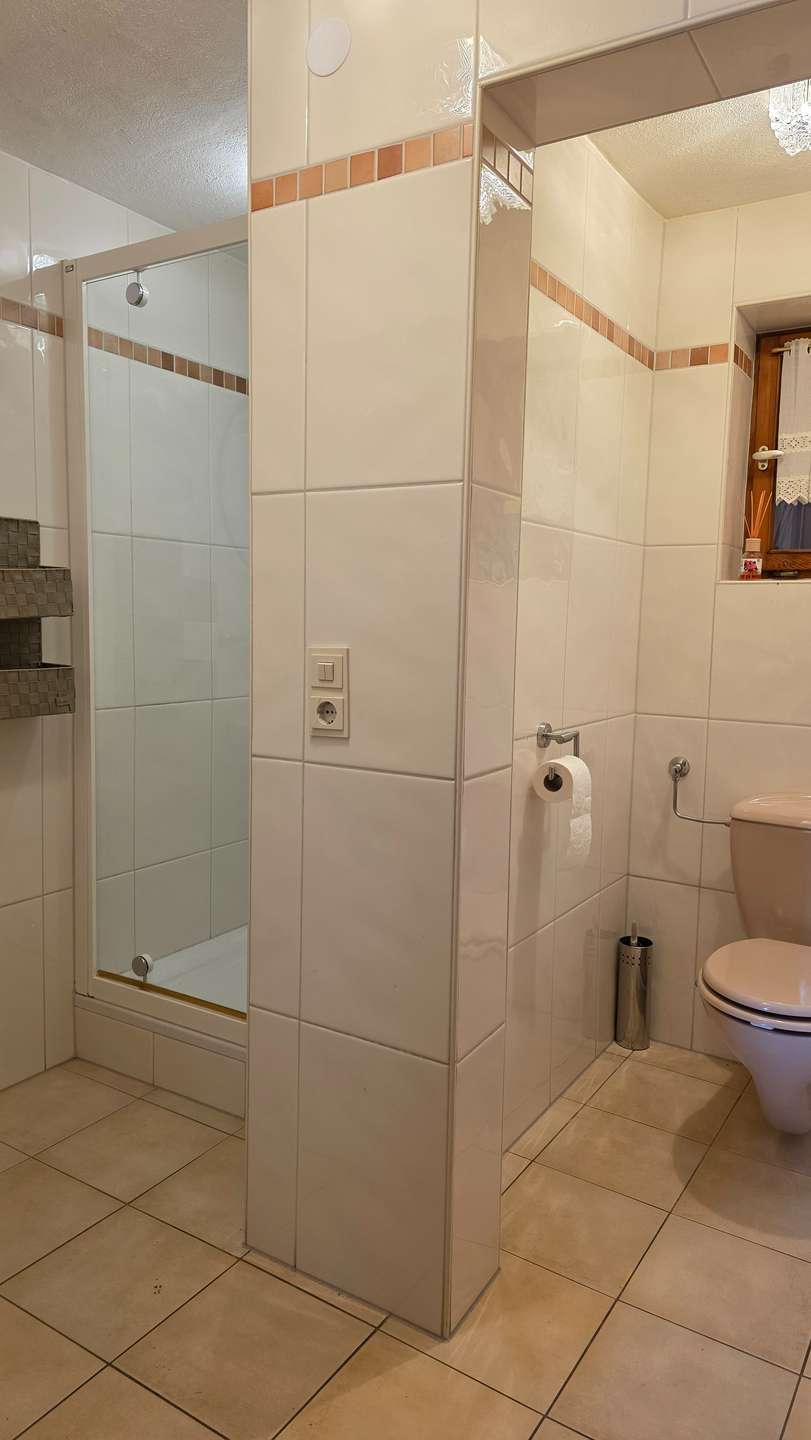 Bad mit Dusche und WC 1. Wohnung EG