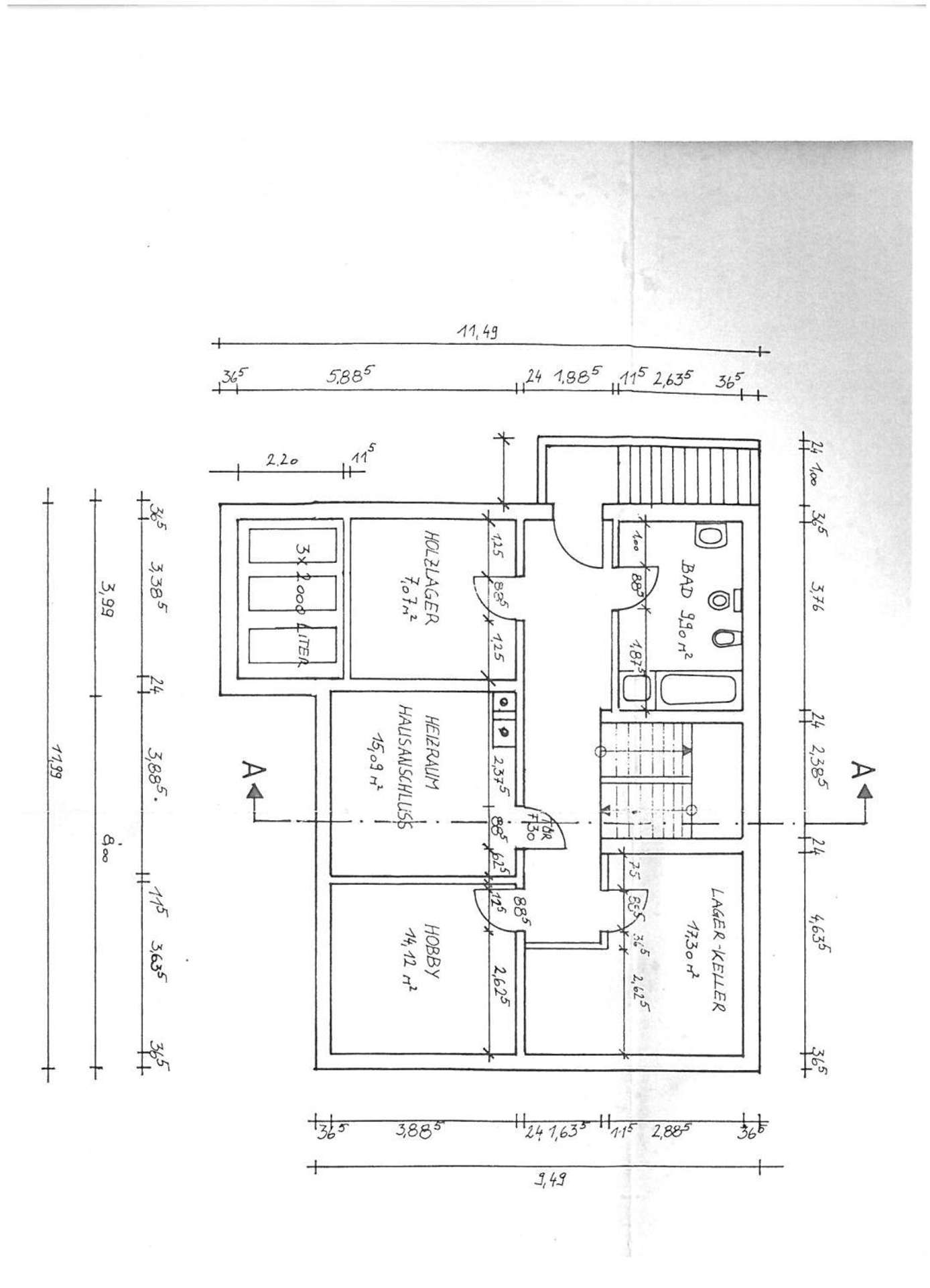 Grundriss Keller Wohnhaus