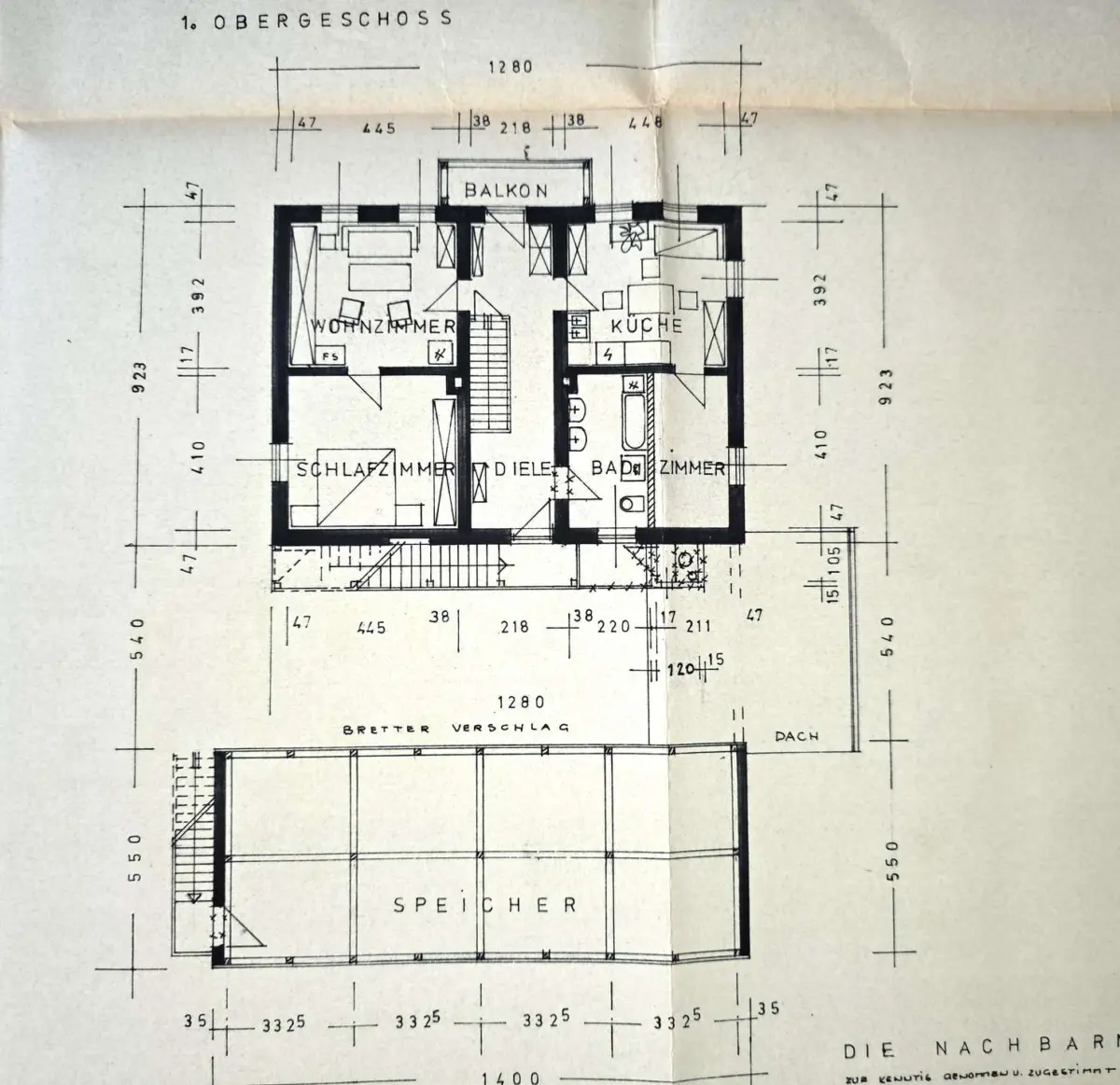 Grundriss OG und Speicher