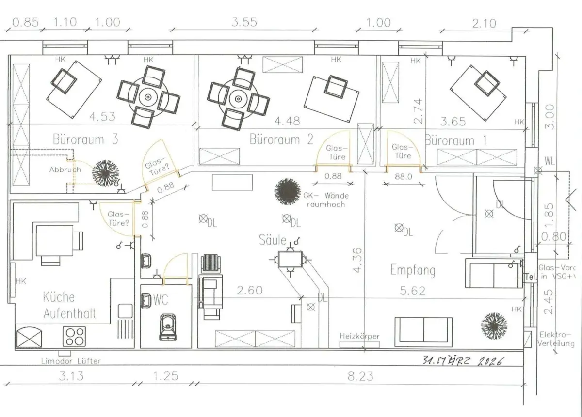 Grundrissidee Büro