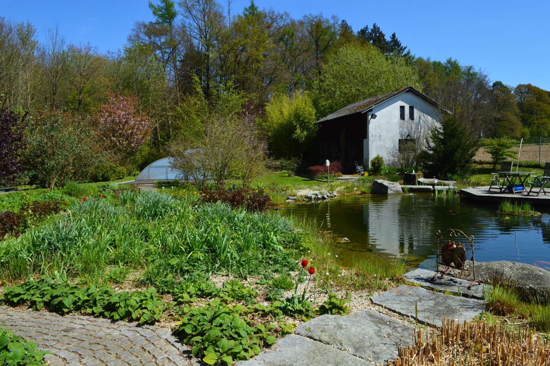 Nebengebäude und Schwimmbecken